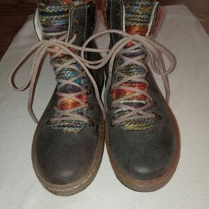 Rieker Felicitas 43 Low Lace-Up Ankle Boots With Side Zipper EU 38/ 7.5